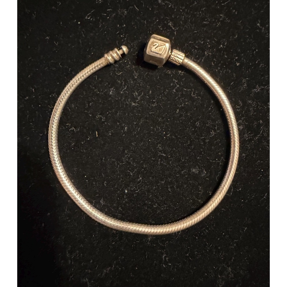 Chamilia Sterling Silver Snake Chain Charm Bracelet 6.75"